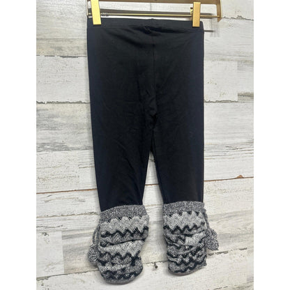 Mimi & Maggie Leggings Girls 4 Grey Chevron Knit Leg Warmer Boho NWT Flaw3