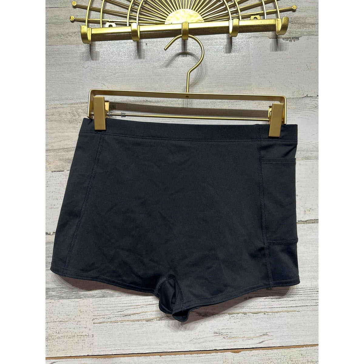 BCG Athletic Compression Shorts Girls XL 16 Black Side Pocket EUC1