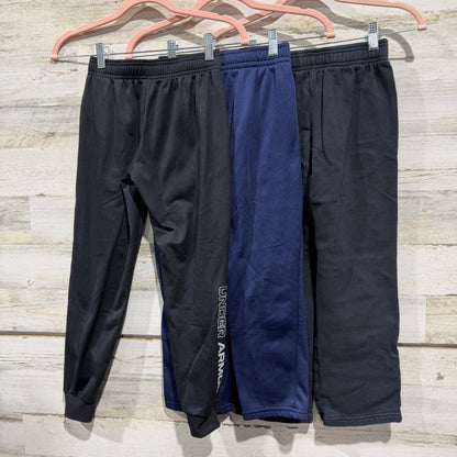 Under Armour Rival Fleece Joggers Pants Bundle Boys Small Black Navy Grey Bundle2