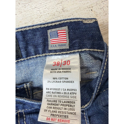 Ariat FR Jeans Men 38x30 Blue M5 Straight Leg Workwear EUC6