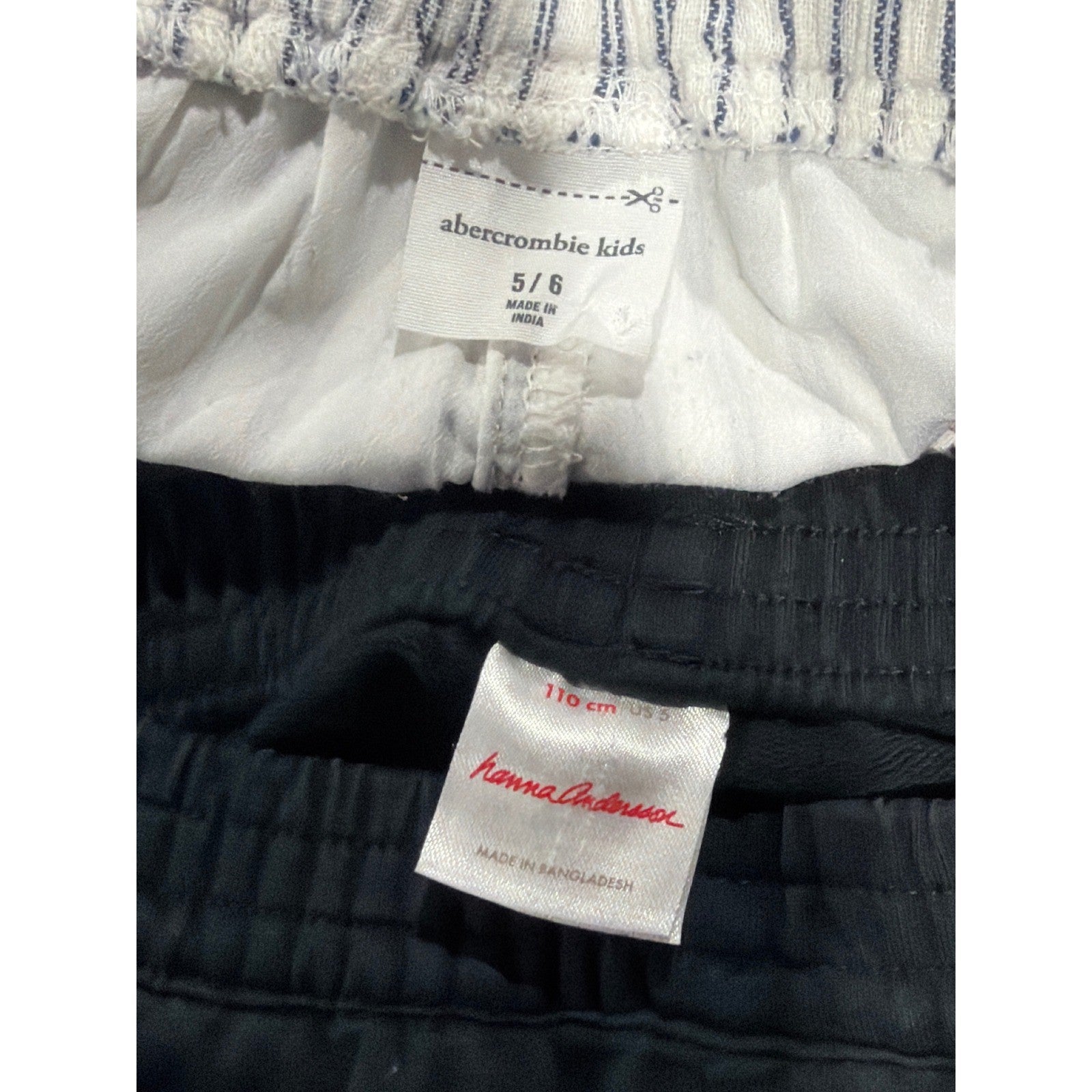 Abercrombie Hanna Andersson Shorts Girls 5 6 Blue Black Striped Casual EUC4