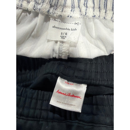 Abercrombie Hanna Andersson Shorts Girls 5 6 Blue Black Striped Casual EUC4