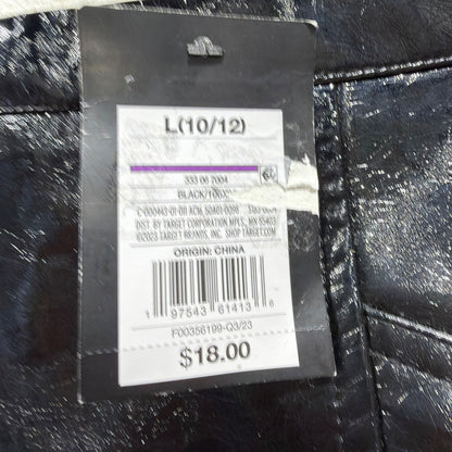Art Class Faux Leather Skirt Girls Size L 10/12 Black Patent Shiny Edgy NWT2