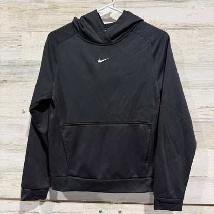 Nike Therma-FIT Hoodie Boys Large Black Pullover Swoosh Athletic EUC0
