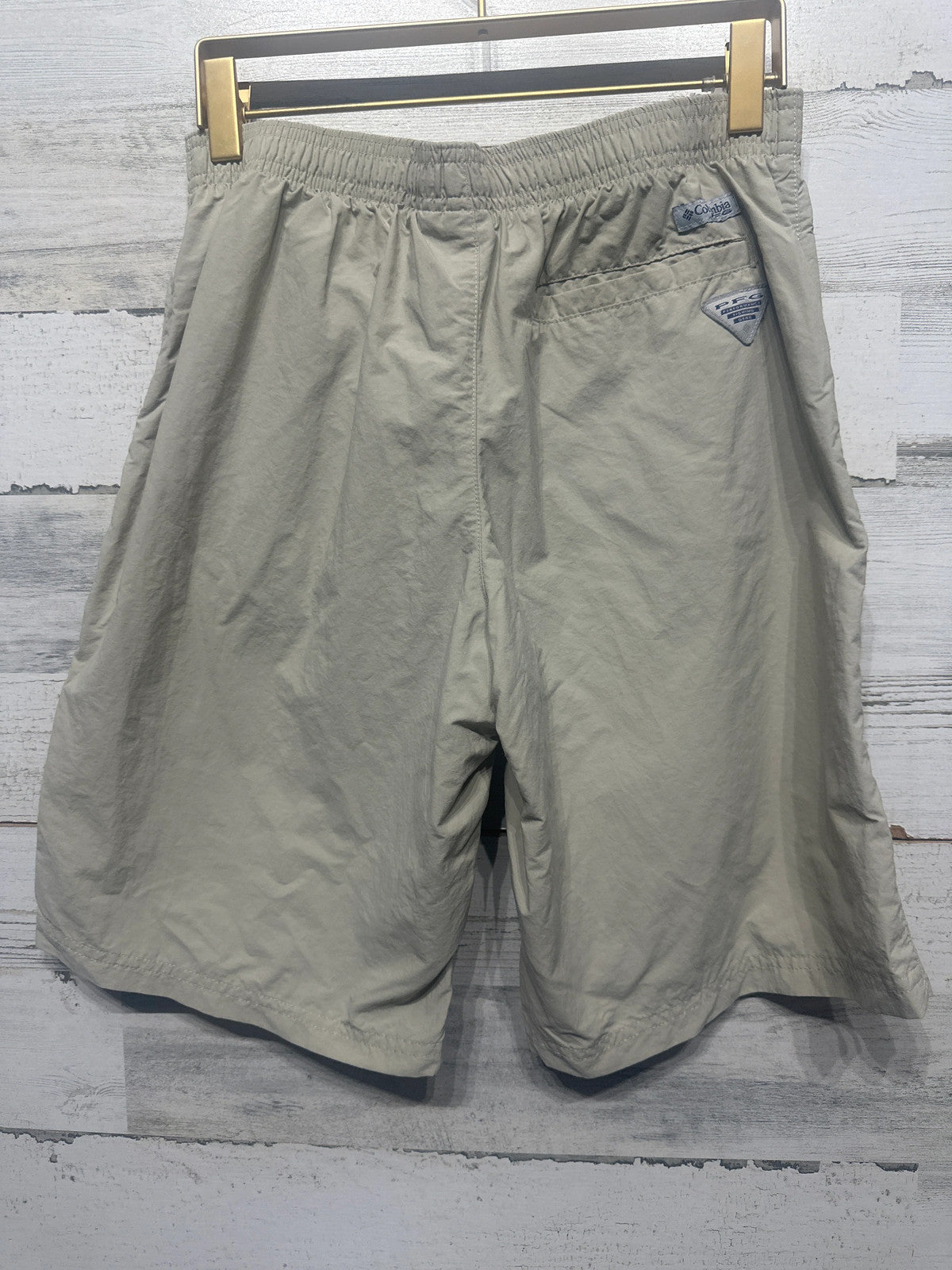 Columbia PFG Shorts Boys Large L 14/16 Tan Omni-Shade Fishing Outdoor EUC3