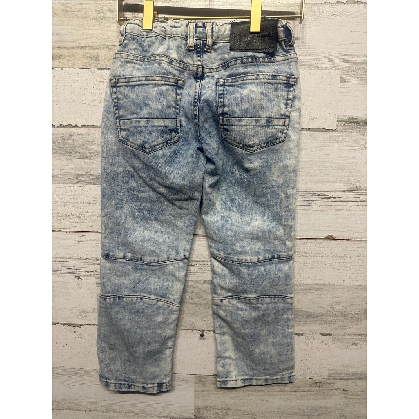 Steve's Jeans Moto Biker Boys Size 6 Light Acid Wash Adjustable Waist *Flawed1