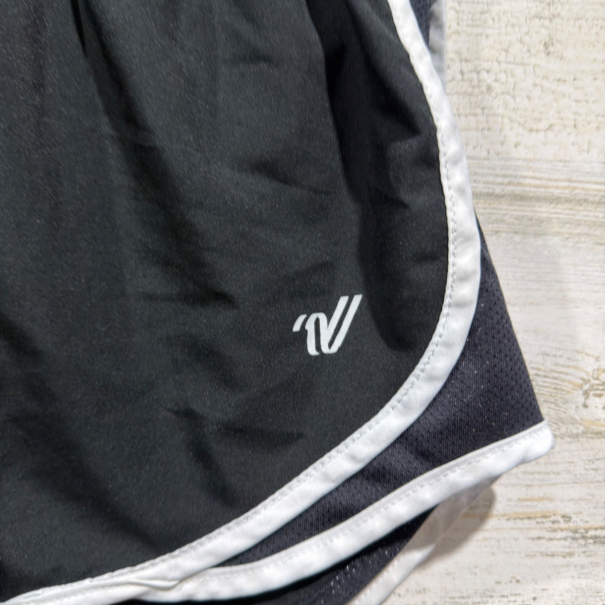 Varsity Spirit Running Shorts Women S Black White Piping Athletic Sporty EUC1