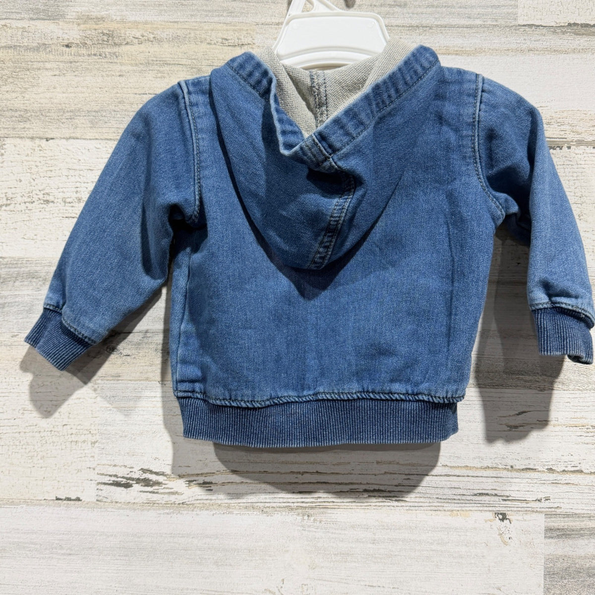 Levi's Hooded Denim Bomber Jacket Kids 12M Blue Cotton Blend Classic EUC5