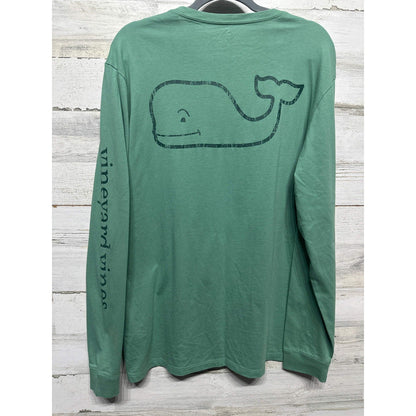 Vineyard Vines Long Sleeve T-Shirt Men Medium Green Pocket Graphic EUC3