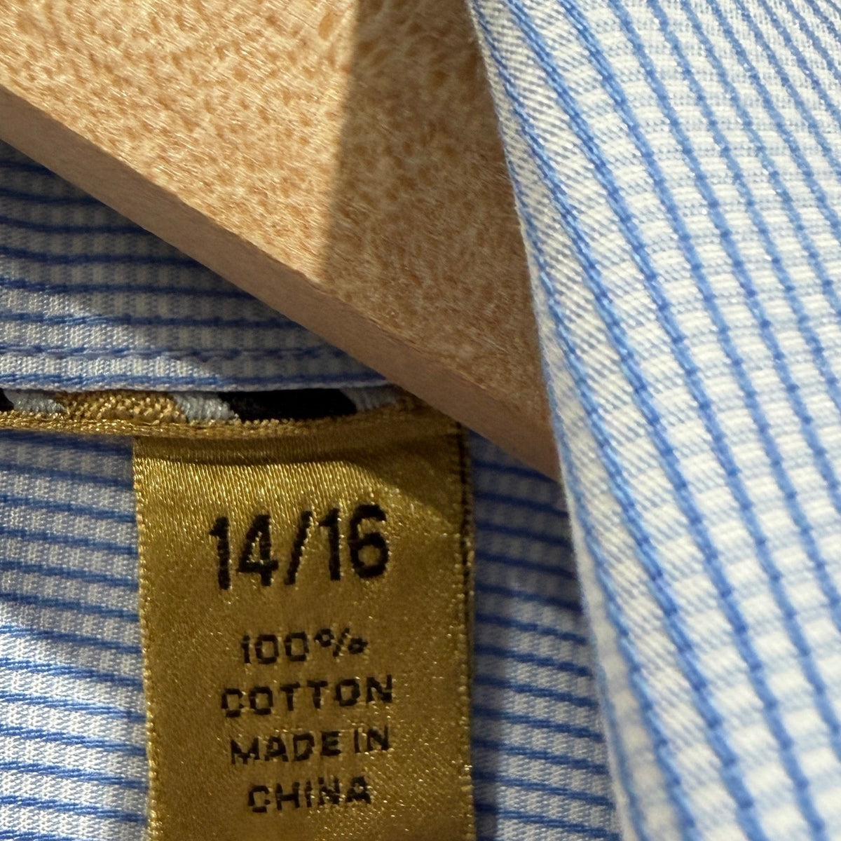 Class Club Gold Label Button Down Boys 14/16 Blue Striped Preppy EUC2