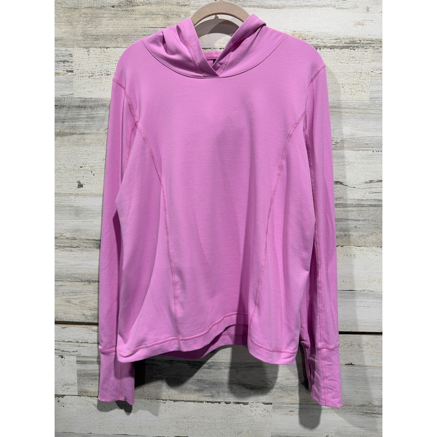 J. Crew Hoodie Women Large Pink Thumbhole Active Pullover EUC0