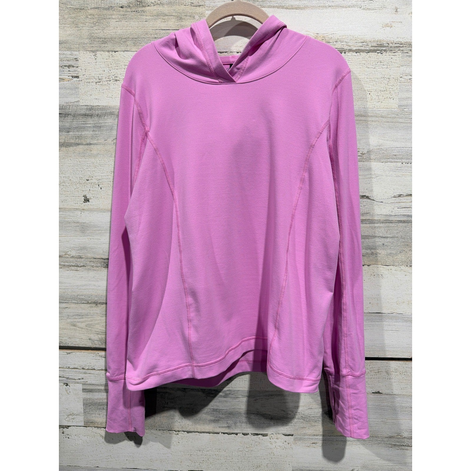 J. Crew Hoodie Women Large Pink Thumbhole Active Pullover EUC0
