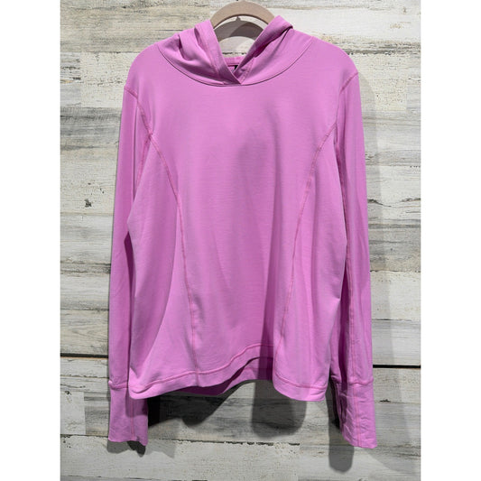 J. Crew Hoodie Women Large Pink Thumbhole Active Pullover EUC0