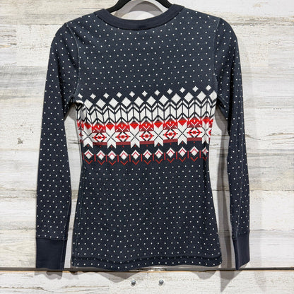 Hanna Andersson Fair Isle Top Women XS Black Organic Cotton Nordic EUC3