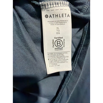 Athleta Boxy V-Neck T-Shirt Womens XL Gray Short Sleeve Athleisure EUC3