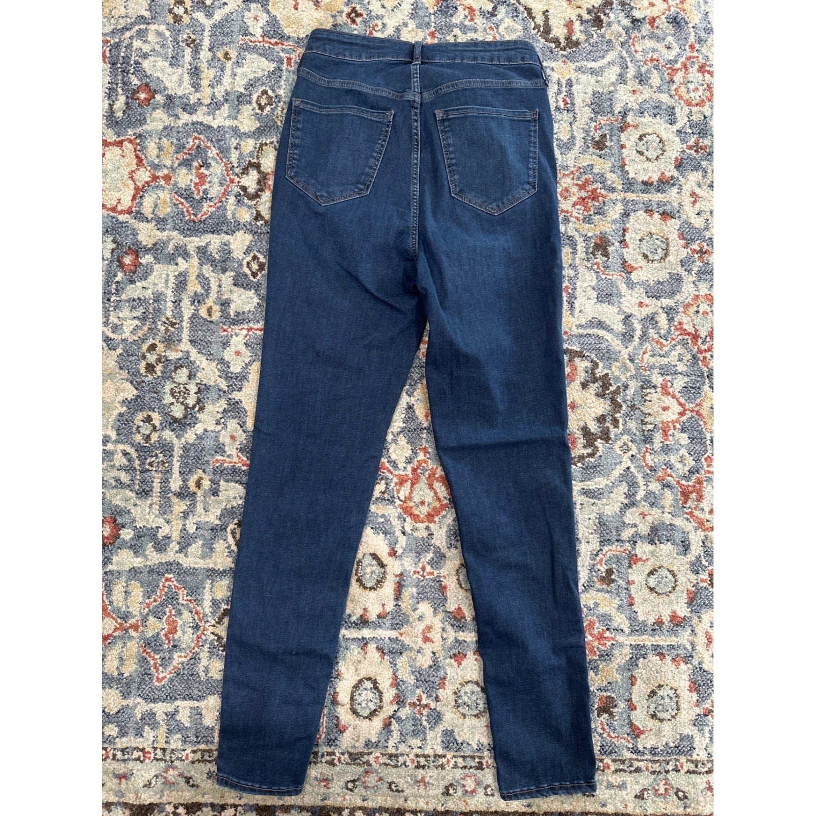 Old Navy Rockstar Super Skinny Jeans Women 8-12 Dark Blue High Rise Fits You5