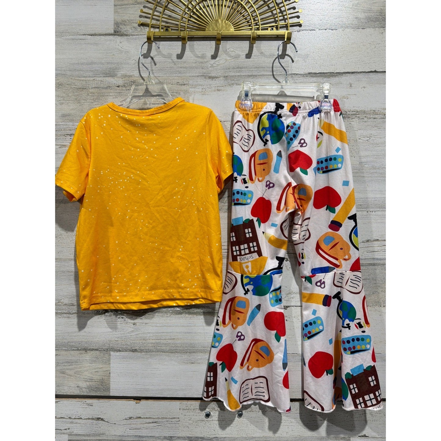 Back To School Girls Size 6 Yellow Y'all Gonna Learn Today School Core Set5