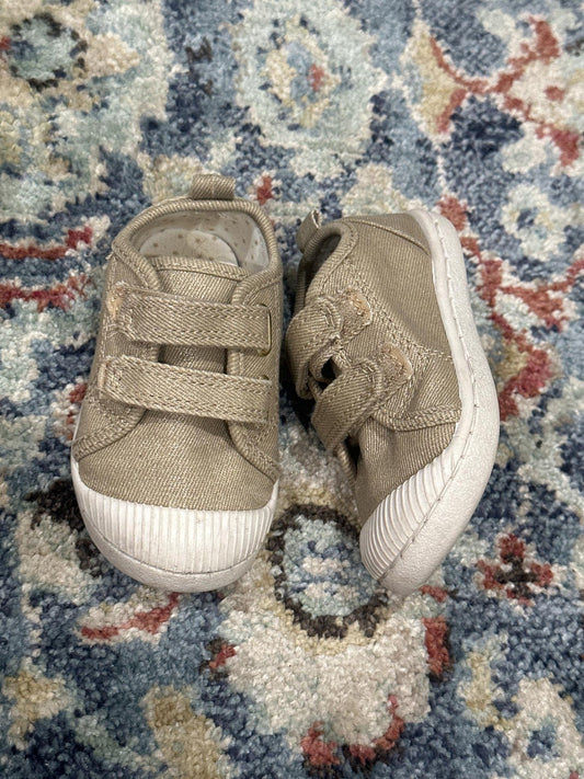 Cat & Jack Sneakers Girls Size 6 Toddler Gold Glitter Hook Loop Straps0