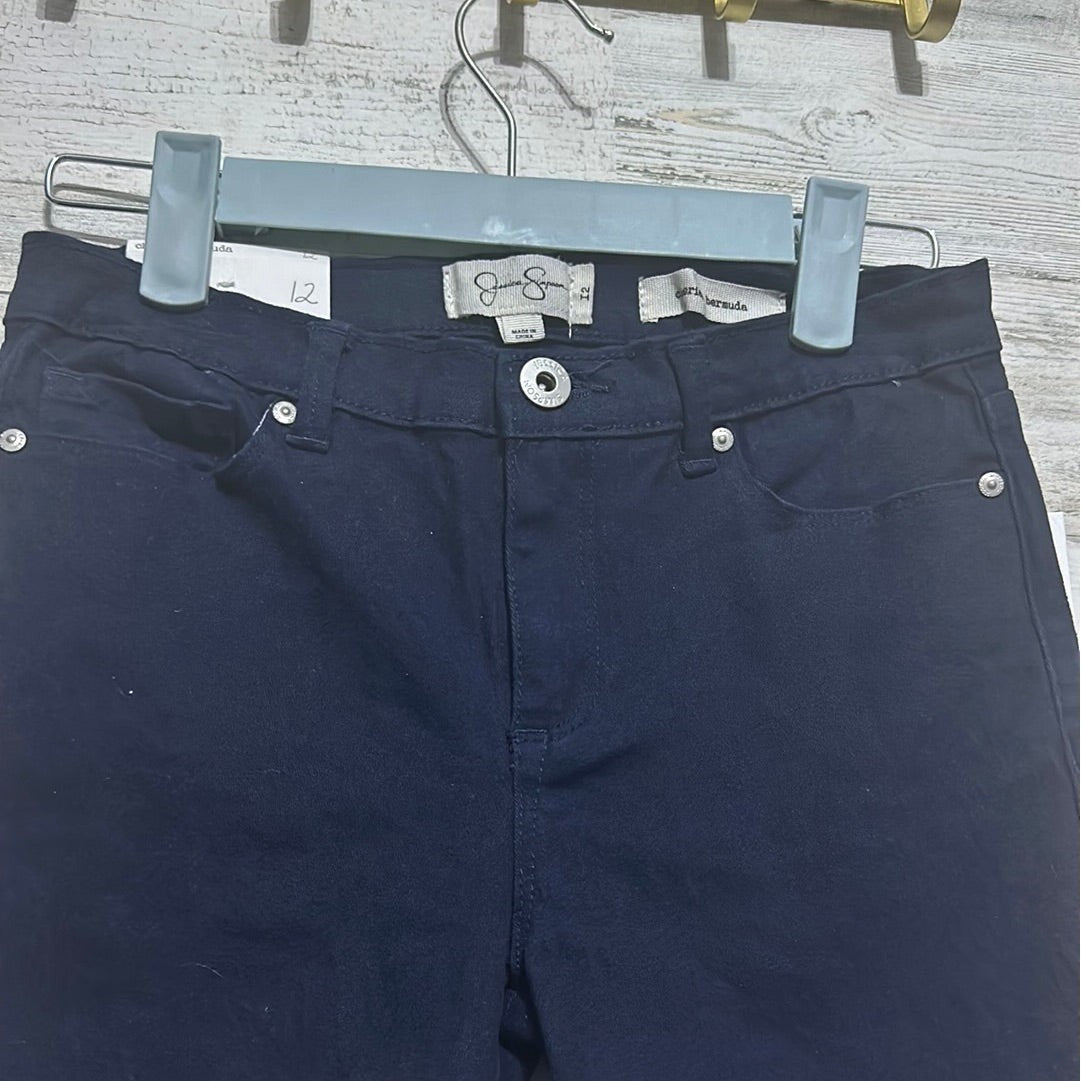 Bermuda Shorts Girls 12 Jessica Simpson Navy Blue Cuffed Cherish NWT1