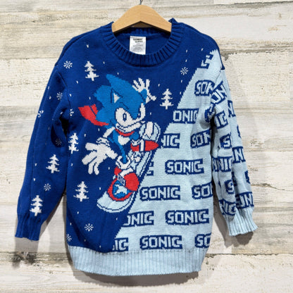 Sonic the Hedgehog Sweater Boys Small Blue Snowboard Character0