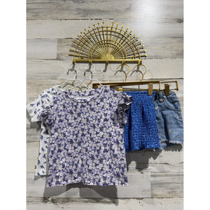 Gap Zara Cat & Jack Girls Size 6 Floral Shorts T-Shirt Bundle EUC0