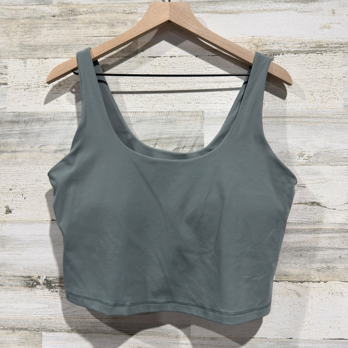 Avia SoftSculpt Tank Women XL Green Cropped Shelf Bra Athleisure EUC0