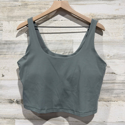 Avia SoftSculpt Tank Women XL Green Cropped Shelf Bra Athleisure EUC0