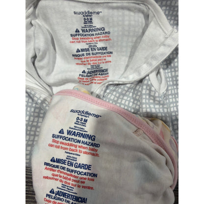 SwaddleMe Sleep Sack Swaddle Bundle Baby Girl 0-3M Pink Grey Hearts Grid4