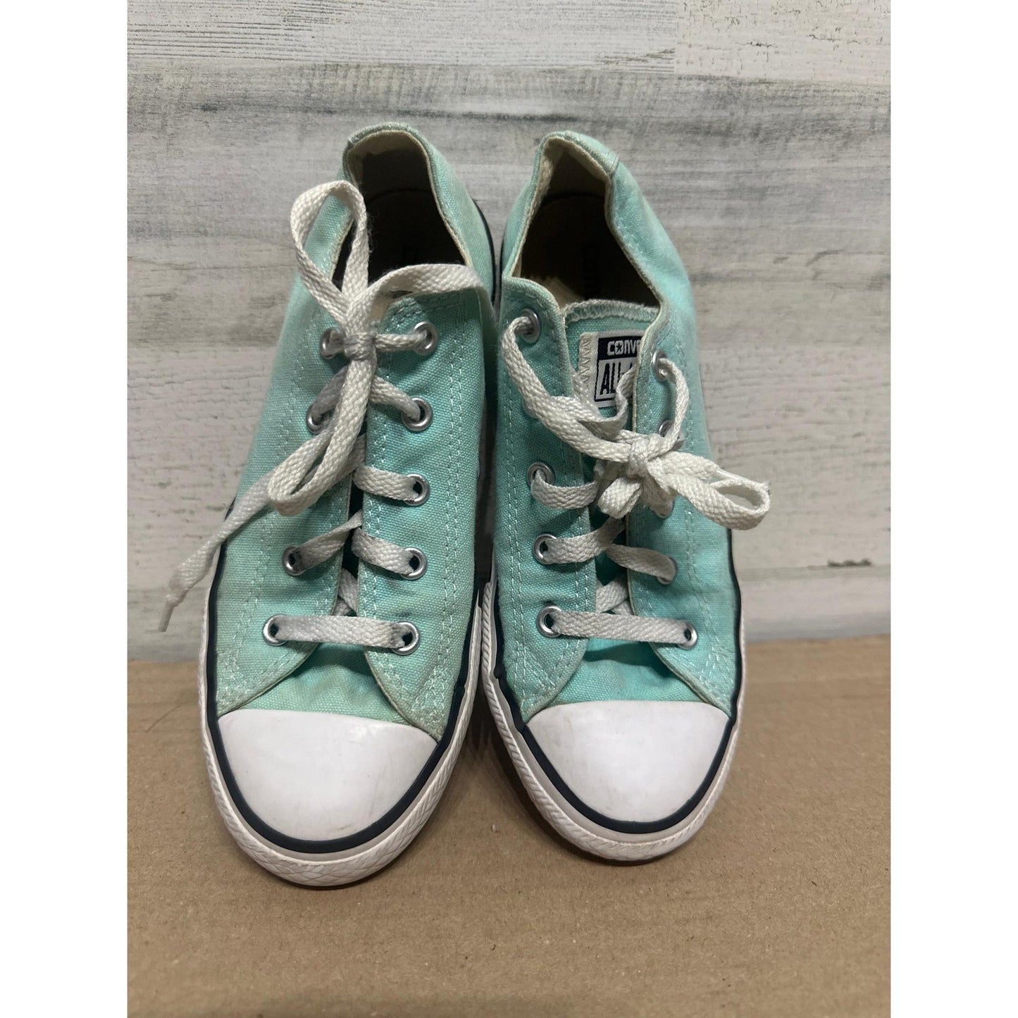 Converse Chuck Taylor All Star Kids Size 3 Mint Green Low Top Sneakers GUC2