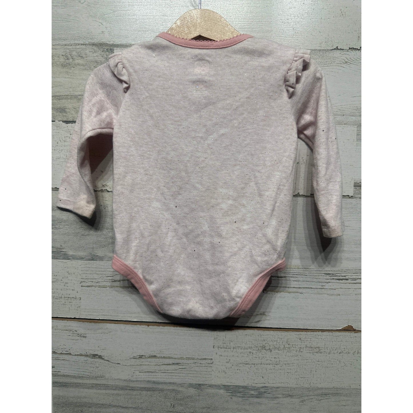 John Deere Bodysuit Girls 9-12M Pink Horse Bicycle Ruffle Glitter GUC3