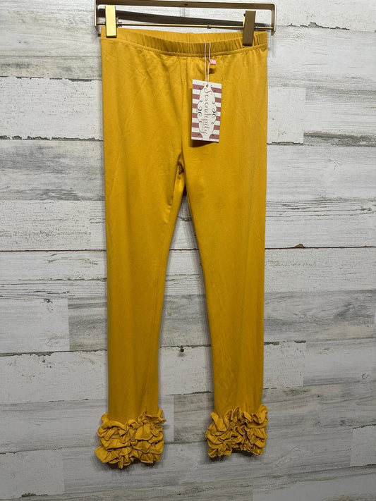 Serendipity Ruffle Leggings Girls Size 10 Mustard Yellow Boutique NWT0