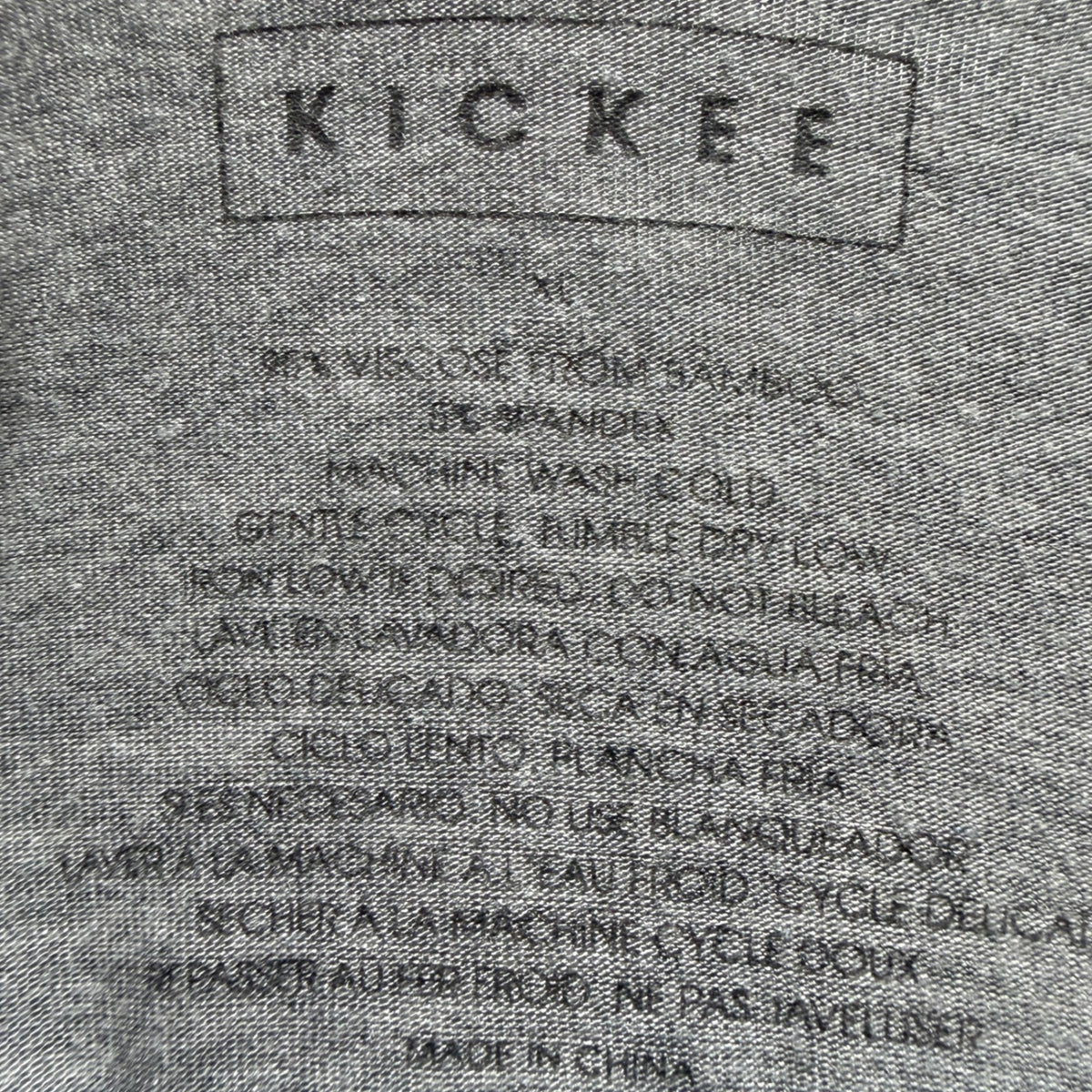 Kickee V-Neck Tee Men XL Grey Bamboo Spandex Loungewear Basic EUC1