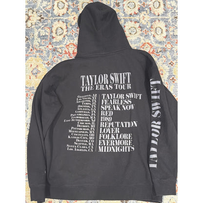 Taylor Swift Eras Tour Hoodie Women XL Black Official Merch Houston EUC7