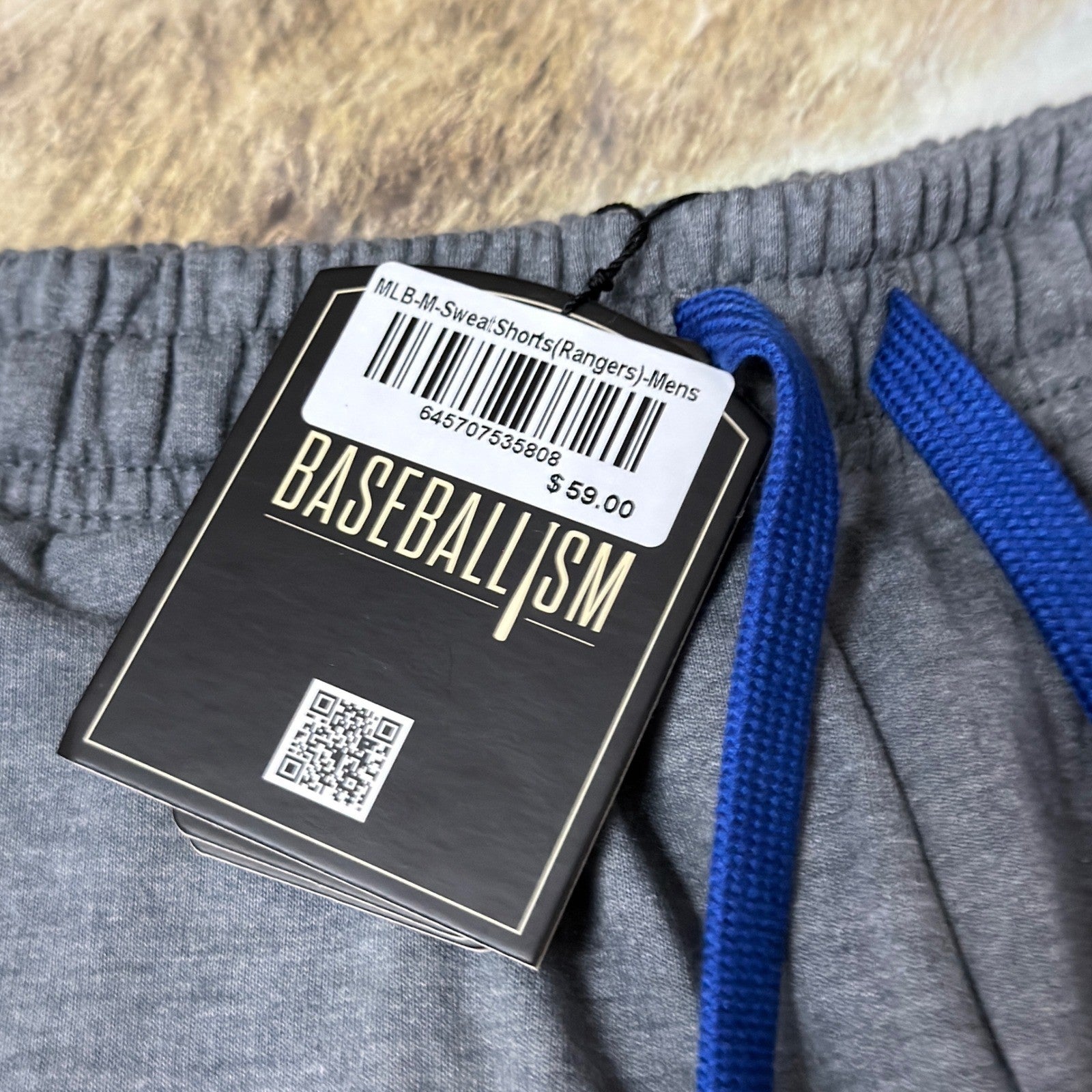 Baseballism Sweat Shorts Men M Gray Texas Rangers MLB Sportswear NWT3