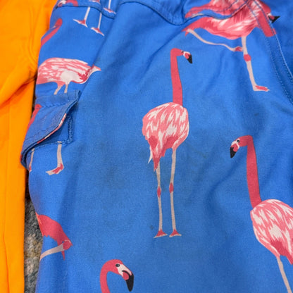 Swim Rash Guard Play Bundle Boys S 6/7 Flamingo Bright Tropical Beach *Flawed5