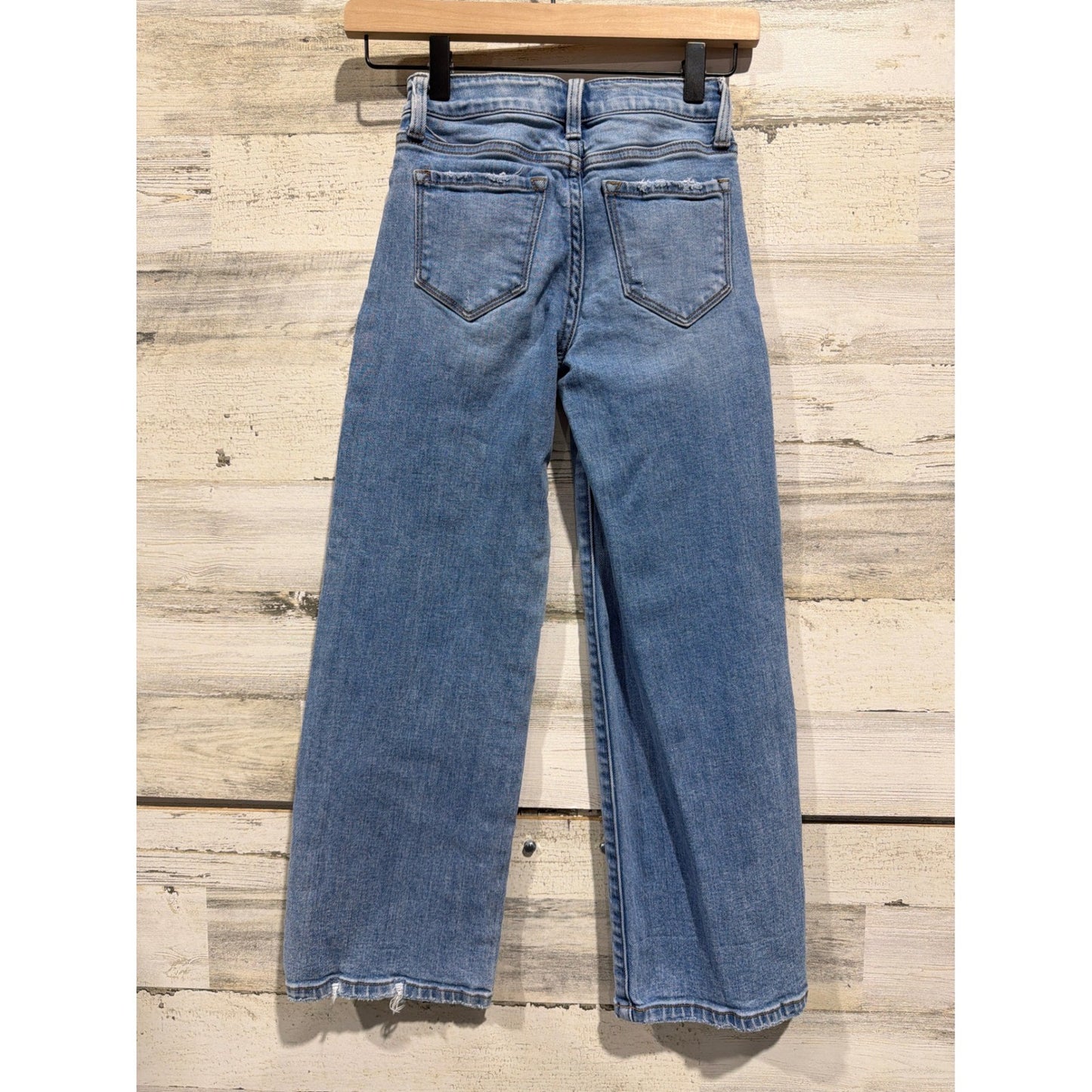 Flying Monkey Wide Leg Jeans Girls 7 Blue Mid Rise Adjustable Waist Skater EUC2