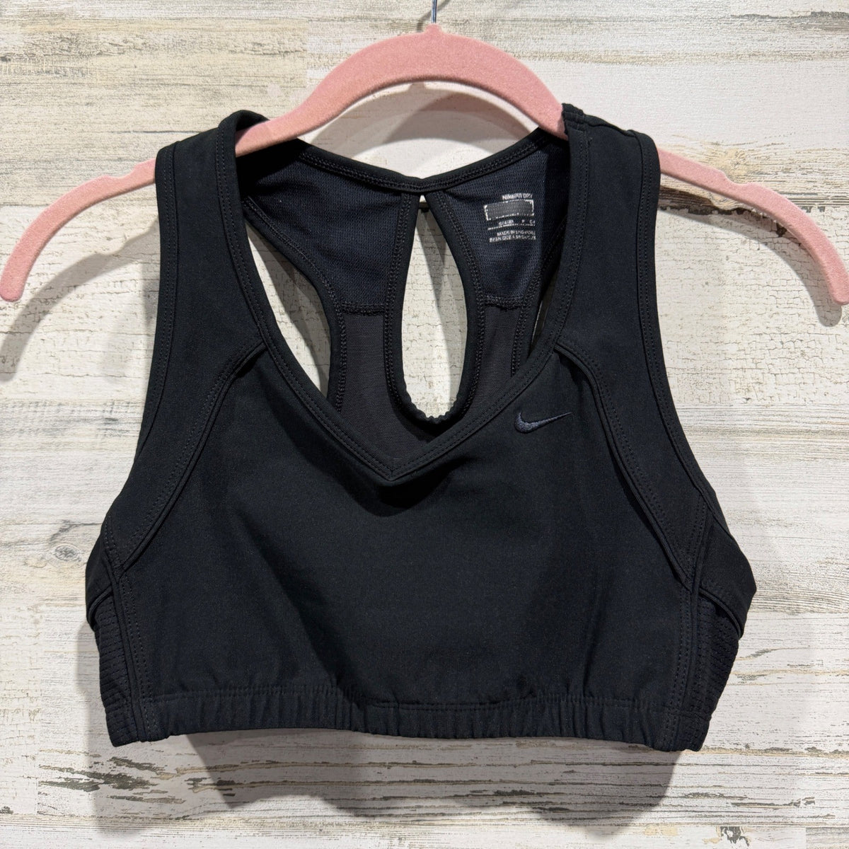 Nike Fit Dry Racerback Sports Bra Women S Black Solid Activewear0