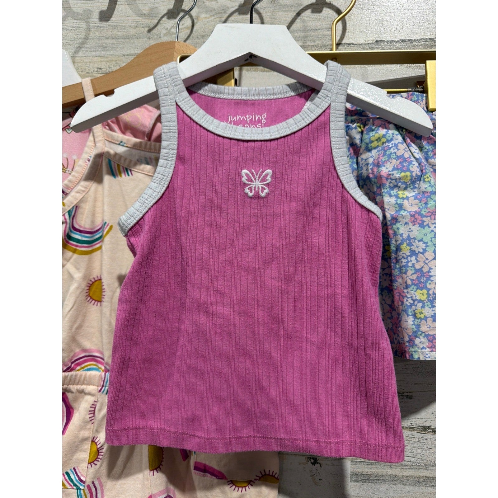 Jumping Beans Carters Girls 3T Bundle Pink Floral Rainbow Dress Romper1