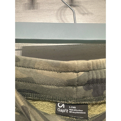 GapFit Joggers Boys 10 Green Camo Tech Fleece Zip Pockets EUC1