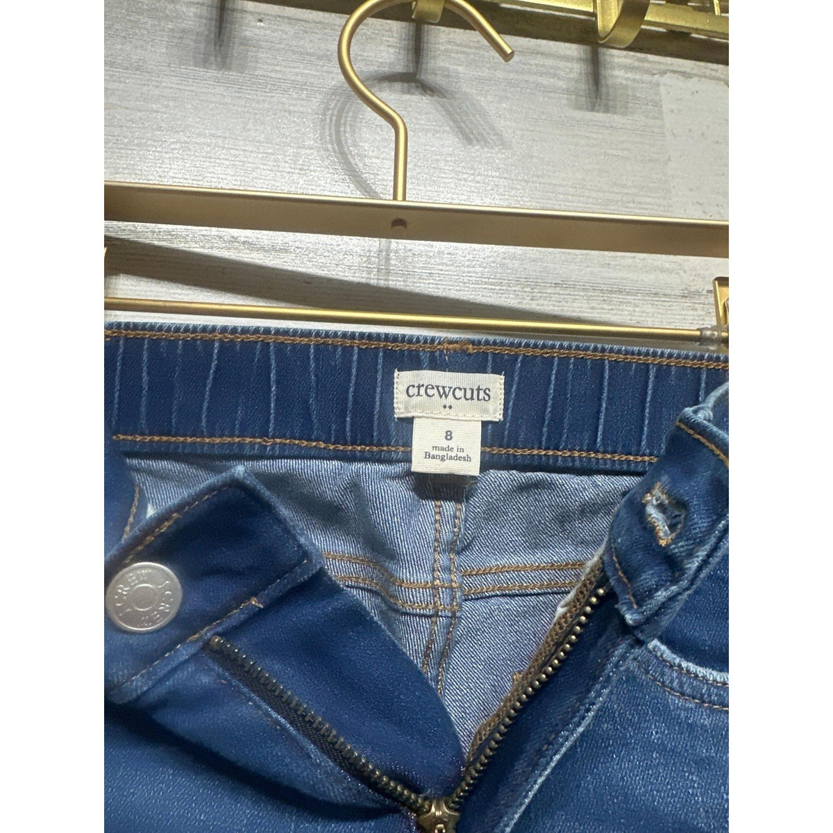 Crewcuts Skinny Jeans Girls 8 Blue Distressed Raw Hem EUC2