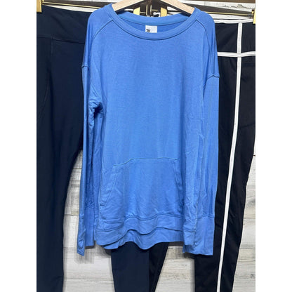 All In Motion Old Navy GB Girls Activewear Set 10/12 Blue Black Navy EUC1