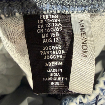 H&M Moto Jogger Denim Pants Kids 12-13Y Blue Acid Wash Cotton Blend Streetwear5