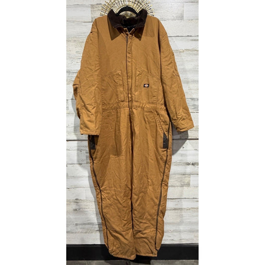 Dickies Coveralls Men 2XLR Brown Duck Canvas Insulated Workwear0