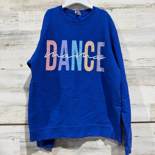 Port & Company Dance Mama Sweatshirt Women L Blue Cotton Blend Graphic EUC0