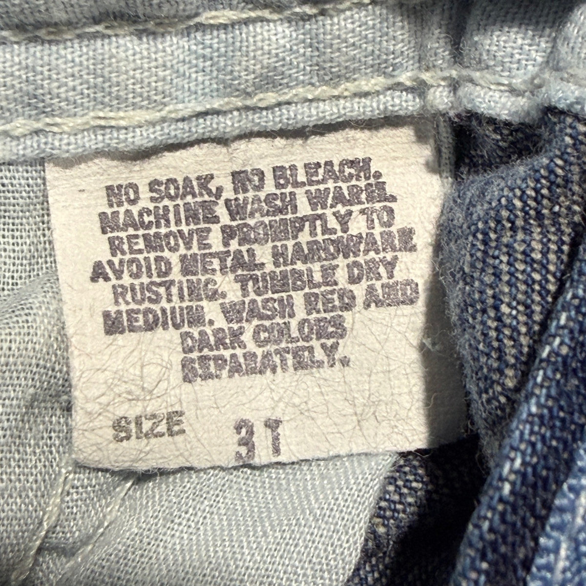 Vintage OshKosh B'gosh Vestbak Shortalls Kids 3T Blue Acid Wash Denim8