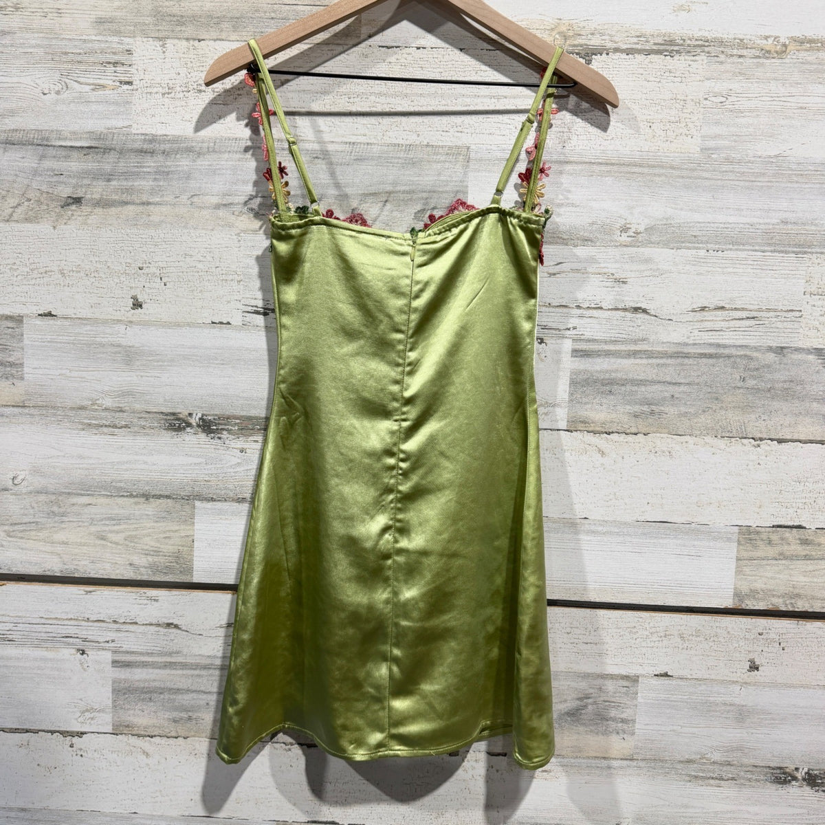 Princess Polly Mini Dress Womens 2 Green Floral Embroidery Satin Fairycore3