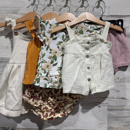 Tea Mud Pie Carter's Bundle Baby Girls 12M  Floral Gauze Boho Earth Neutral0
