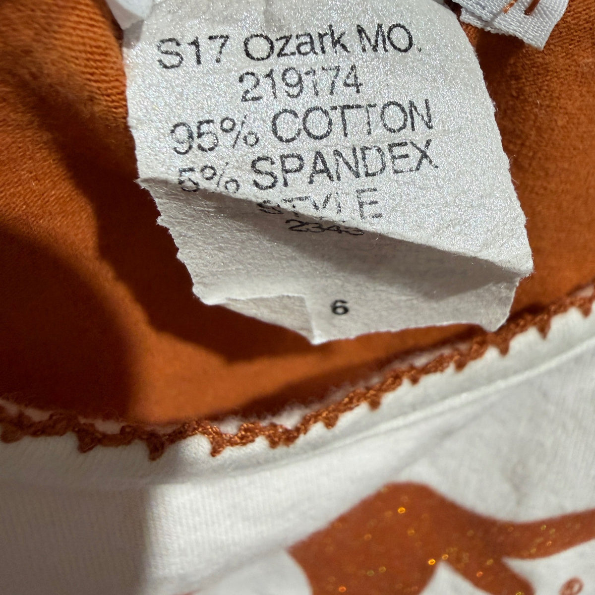 Third Street Texas Longhorns Dress Girls 6 Orange Cotton Spandex Gameday EUC5