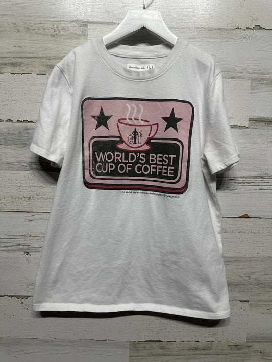 Abercrombie Kids Elf Movie T-Shirt 11/12 White Graphic Coffee EUC0