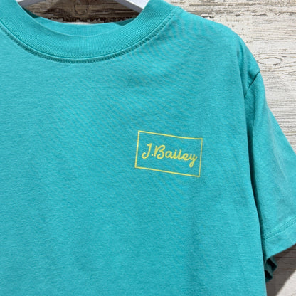 J. Bailey T-Shirt Boys Size 6 Teal Lobster Graphic Preppy Coastal EUC1